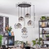 Koyoto hanging light, globe light, pendant light gold, black, 5-light sources