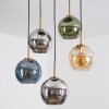 Koyoto hanging light, globe light, pendant light gold, black, 5-light sources