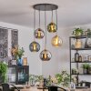 Koyoto hanging light, globe light, pendant light gold, black, 5-light sources