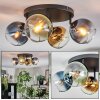 Koyoto ceiling light, globe light blue, gold, green, clear, 4-light sources