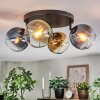 Koyoto ceiling light, globe light blue, gold, green, clear, 4-light sources