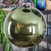 Koyoto hanging light, globe light, pendant light blue, chrome, green, coppery, Smoke-coloured, 5-light sources