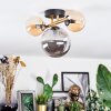 Chehalis ceiling light, globe light gold, black, 3-light sources