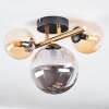 Chehalis ceiling light, globe light gold, black, 3-light sources