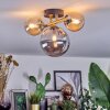 Chehalis ceiling light, globe light gold, black, 3-light sources