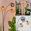 Ripoll globe light, floor lamp Amber, Smoke-coloured, 3-light sources