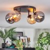 Gastor ceiling light, globe light Amber, Smoke-coloured, 4-light sources