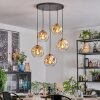 Ripoll hanging light, globe light, pendant light gold, black, 5-light sources