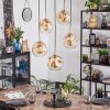 Ripoll hanging light, globe light, pendant light gold, black, 5-light sources