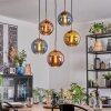 Koyoto hanging light, globe light, pendant light gold, black, 5-light sources