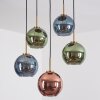 Koyoto hanging light, globe light, pendant light gold, black, 5-light sources