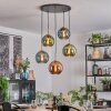 Koyoto hanging light, globe light, pendant light gold, black, 5-light sources