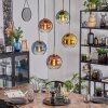 Koyoto hanging light, globe light, pendant light gold, black, 5-light sources