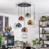 Koyoto hanging light, globe light, pendant light gold, black, 5-light sources