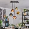 Koyoto hanging light, globe light, pendant light gold, black, 5-light sources