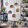 Koyoto hanging light, globe light, pendant light gold, black, 5-light sources