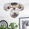 Chehalis ceiling light, globe light gold, black, 3-light sources
