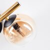 Chehalis ceiling light, globe light gold, black, 3-light sources