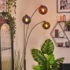 Gastor globe light, floor lamp blue, green, coppery, 3-light sources