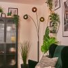 Gastor globe light, floor lamp blue, green, coppery, 3-light sources