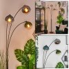 Gastor globe light, floor lamp blue, chrome, green, clear, Smoke-coloured, 3-light sources