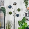 Gastor globe light, floor lamp blue, chrome, green, Smoke-coloured, 5-light sources