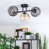 Koyoto ceiling light, globe light Amber, clear, Smoke-coloured, 3-light sources