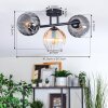 Koyoto ceiling light, globe light Amber, clear, Smoke-coloured, 3-light sources
