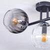 Koyoto ceiling light, globe light Amber, clear, Smoke-coloured, 3-light sources