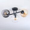 Koyoto ceiling light, globe light Amber, clear, Smoke-coloured, 3-light sources