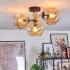 Ripoll ceiling light, globe light gold, black, 3-light sources