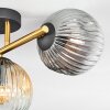Ripoll ceiling light, globe light gold, black, 3-light sources
