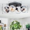 Gastor ceiling light, globe light Amber, clear, Smoke-coloured, 4-light sources