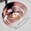 Koyoto ceiling light, globe light blue, green, clear, coppery, 4-light sources