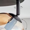 Koyoto ceiling light, globe light Amber, clear, 4-light sources