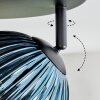 Koyoto ceiling light, globe light blue, gold, coppery, 4-light sources
