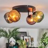 Koyoto ceiling light, globe light blue, gold, green, coppery, 4-light sources