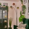 Ripoll globe light, floor lamp blue, green, coppery, 3-light sources