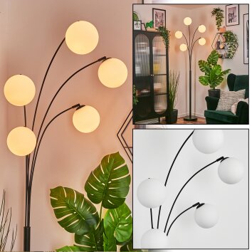 Gastor globe light, floor lamp white, 5-light sources