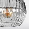 Ripoll ceiling light, globe light chrome, clear, Smoke-coloured, 3-light sources