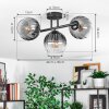 Koyoto ceiling light, globe light clear, Smoke-coloured, 3-light sources