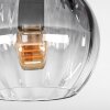 Koyoto ceiling light, globe light clear, Smoke-coloured, 3-light sources