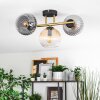 Koyoto ceiling light, globe light gold, black, 3-light sources