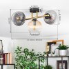 Koyoto ceiling light, globe light gold, black, 3-light sources