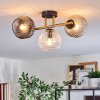 Ripoll ceiling light, globe light gold, black, 3-light sources