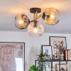 Ripoll ceiling light, globe light gold, black, 3-light sources