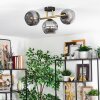Ripoll ceiling light, globe light gold, black, 3-light sources