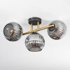 Ripoll ceiling light, globe light gold, black, 3-light sources