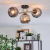 Ripoll ceiling light, globe light gold, black, 3-light sources
