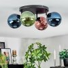 Gastor ceiling light, globe light blue, green, coppery, 4-light sources